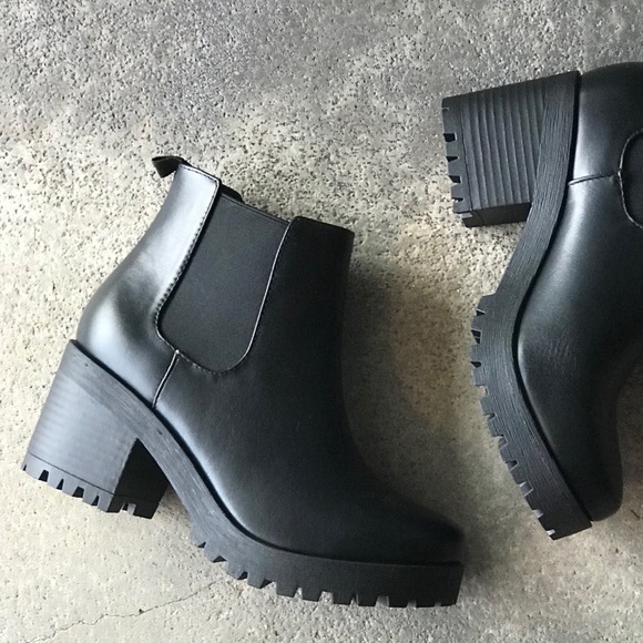 Size 10 Soda Jaber Black Lug Sole Combat Boot - Picture 5 of 10